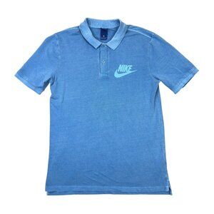 Nike Polo Shirt Mens Medium Sun Washed Blue Golf Tennis Casual M 886491-482